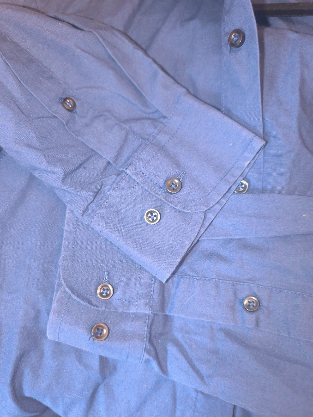 Long sleeve blue H&M Easy Iron shirt cotton T38/40 M – photo 3